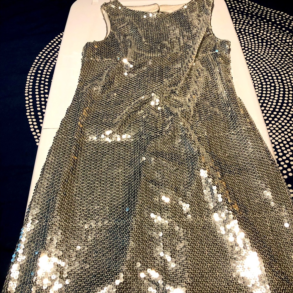 Silver sequin dress